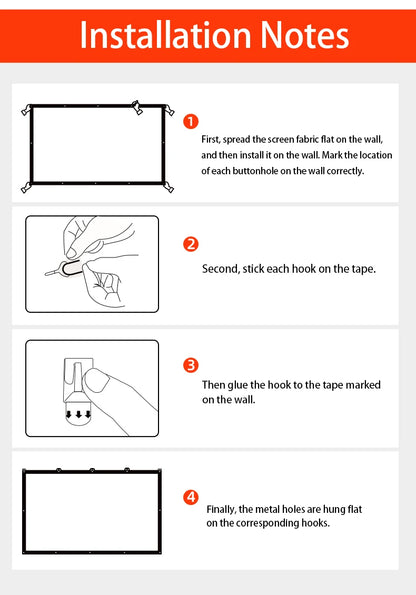 Portable Game Projector Screen (No stand).